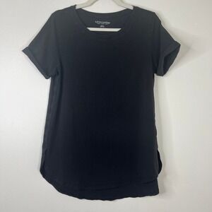Soft Surroundings Pima Cotton Blend Crewneck Longline Curved Hem T-Shirt Sz M